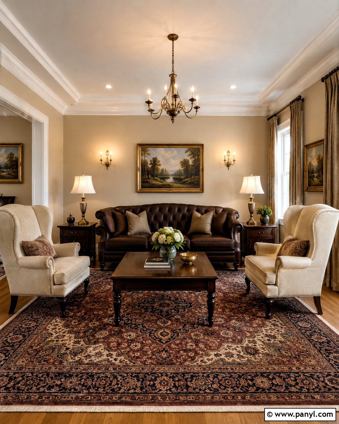 Traditional Dark Brown Living Room - 20 dark brown living room ideas
