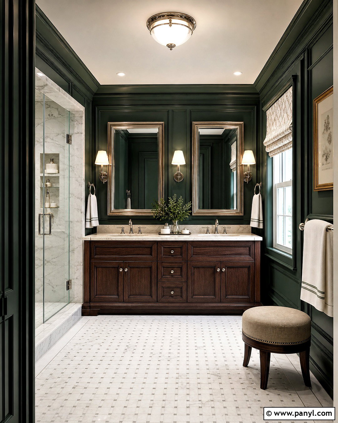 Traditional Dark Green Bathroom - 20 dark green bathroom ideas