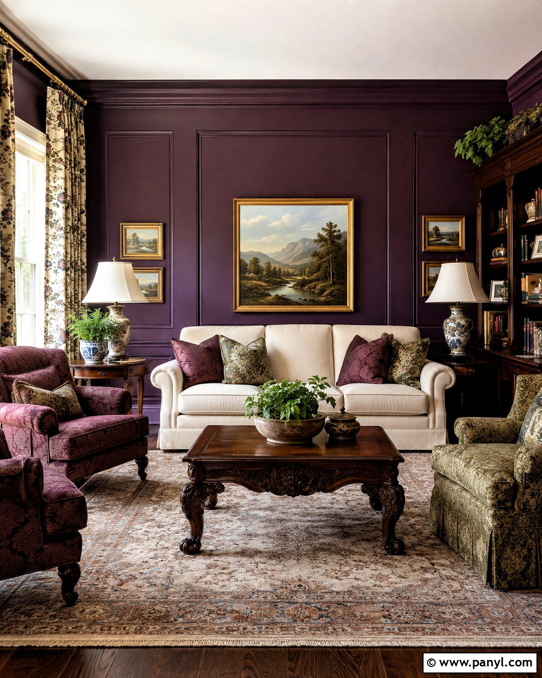 Traditional Dark Purple Living Room - 20 dark purple living room ideas