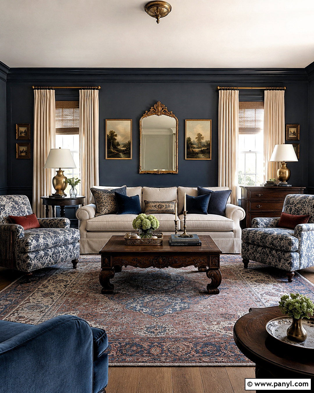 Traditional Dark Wall Living Room - 20 dark wall living room ideas