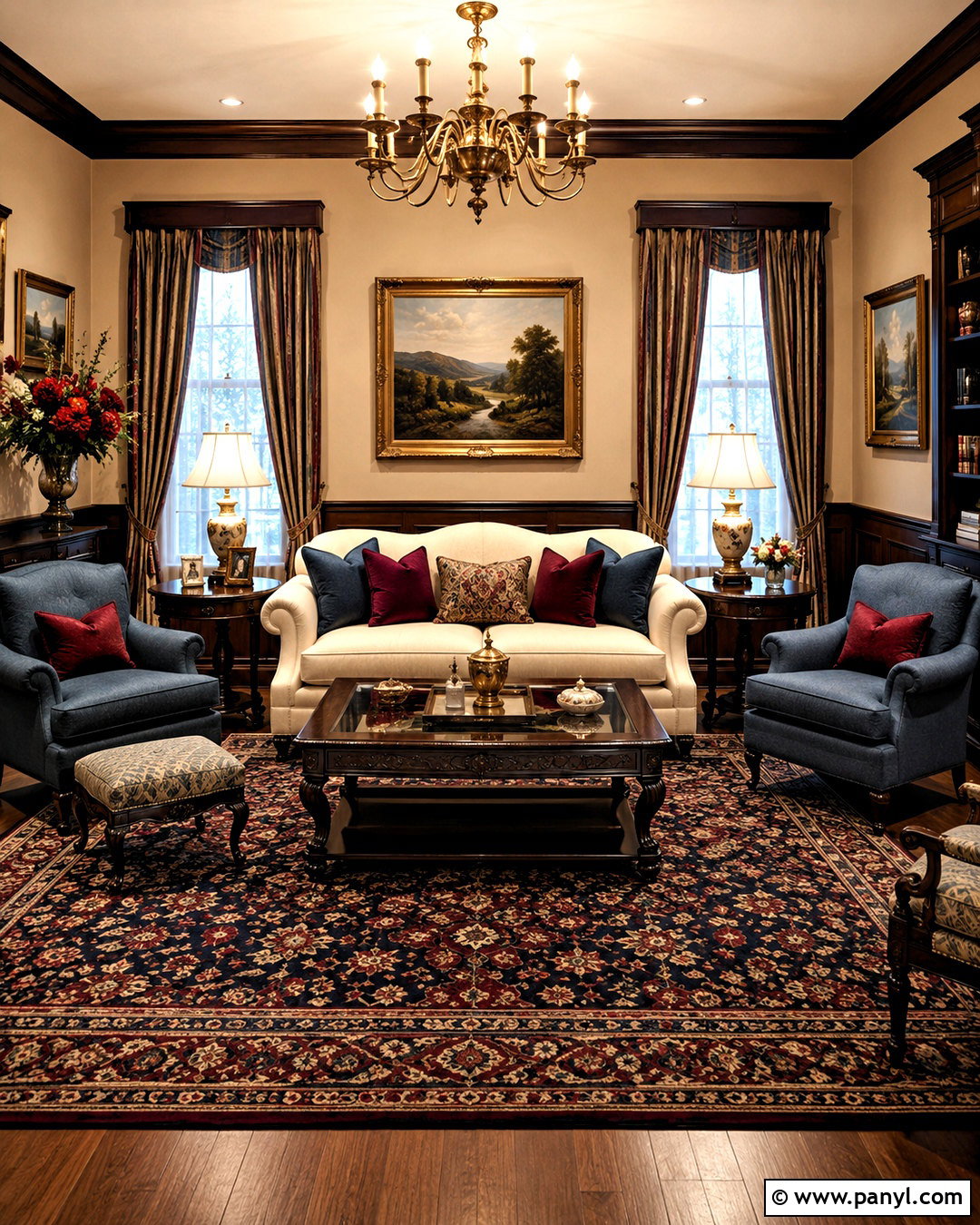Traditional Dark Wood Living Room - 20 dark wood living room decor ideas