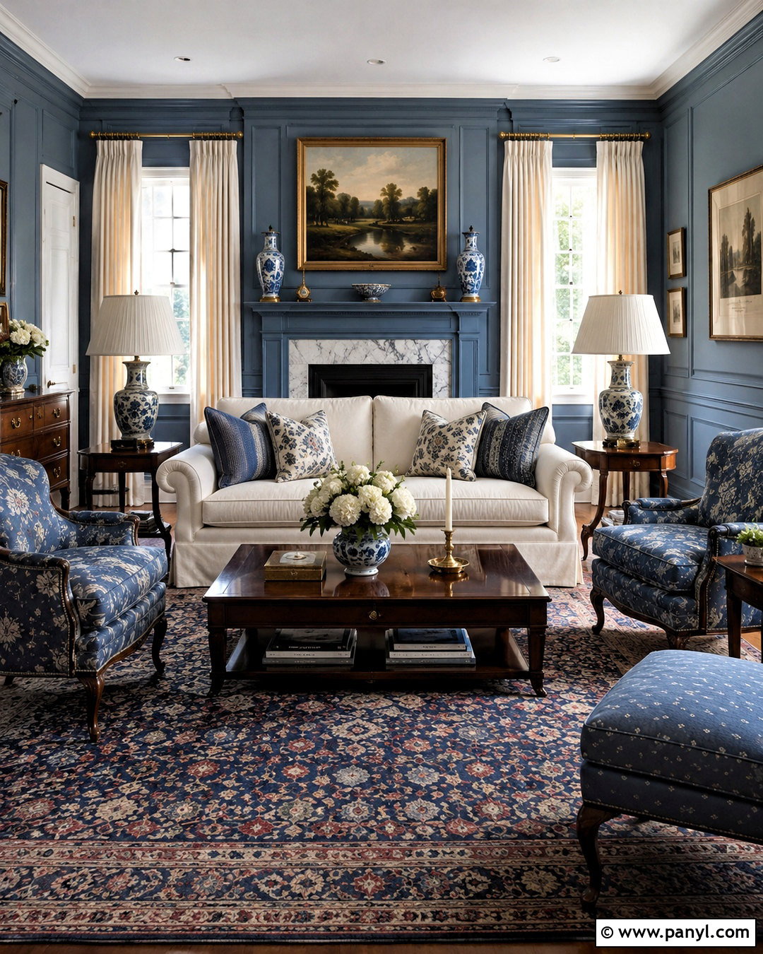 Traditional Dusty Blue Living Room - 20 dusty blue living room ideas