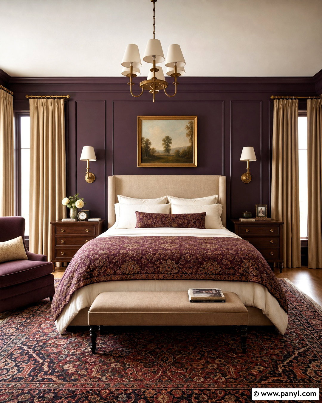 Traditional Eggplant Bedroom - 20 eggplant bedroom ideas