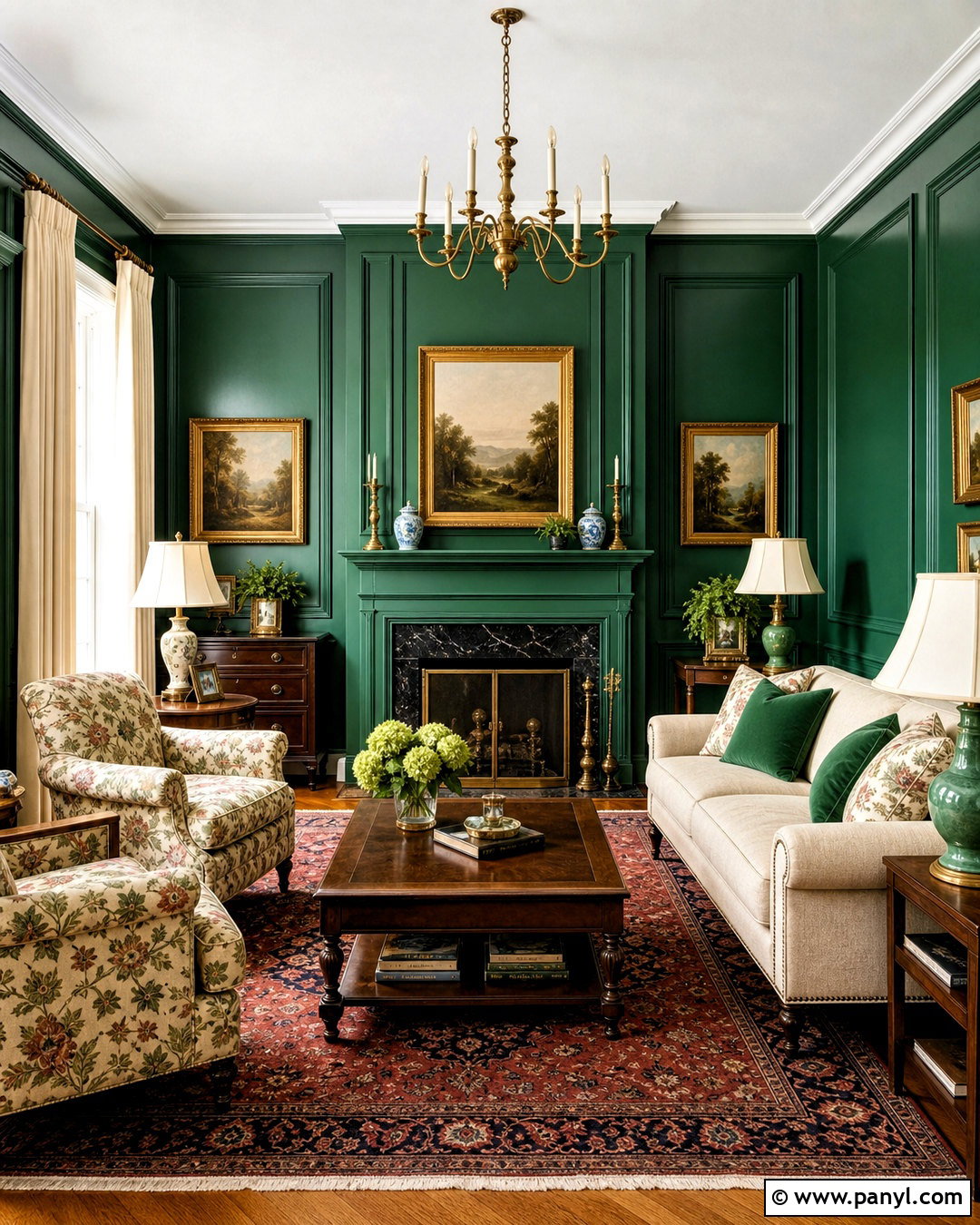 Traditional Emerald Green Living Room - 20 emerald green living room ideas