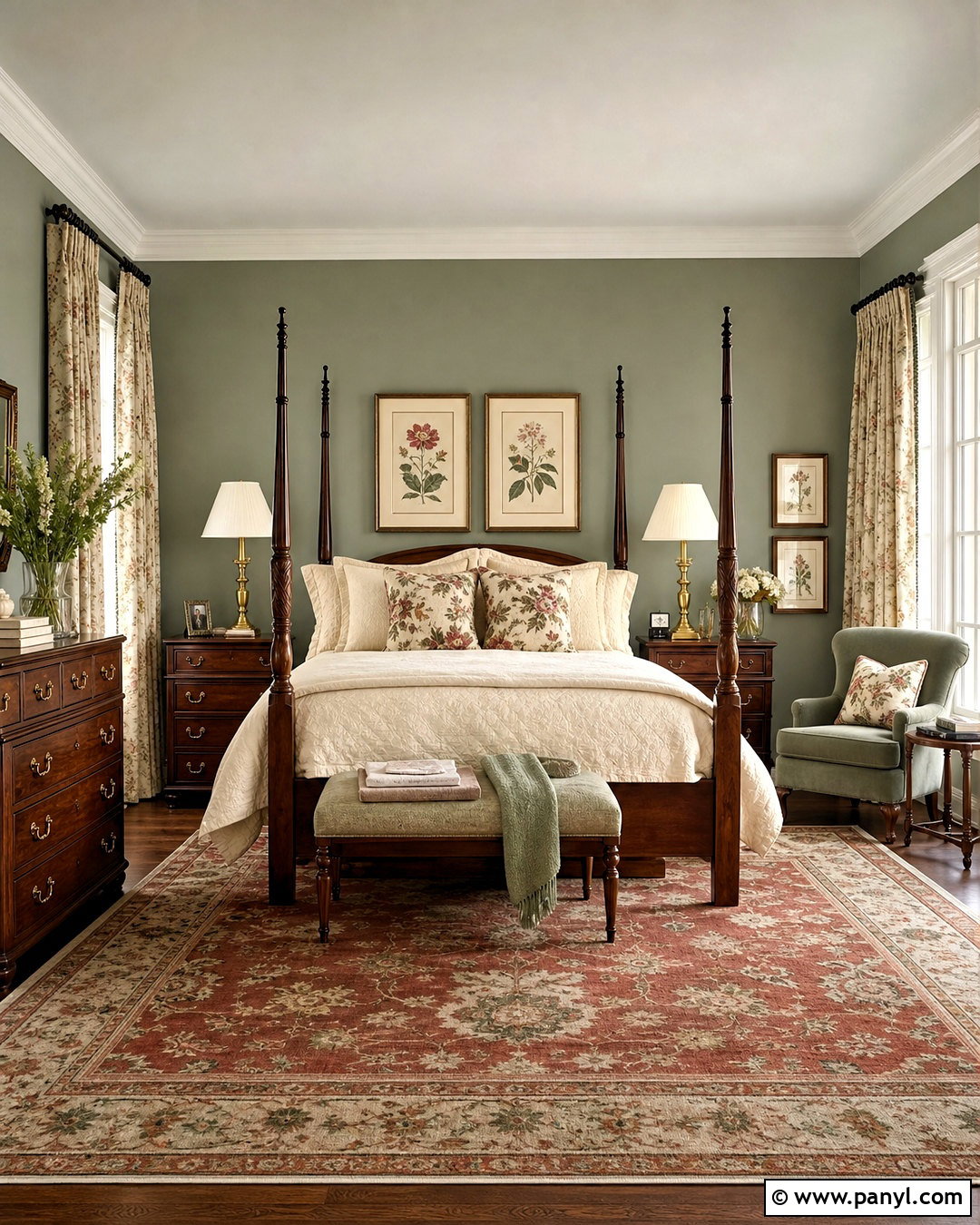 Traditional Evergreen Fog Bedroom - 20 evergreen fog sherwin williams bedroom ideas