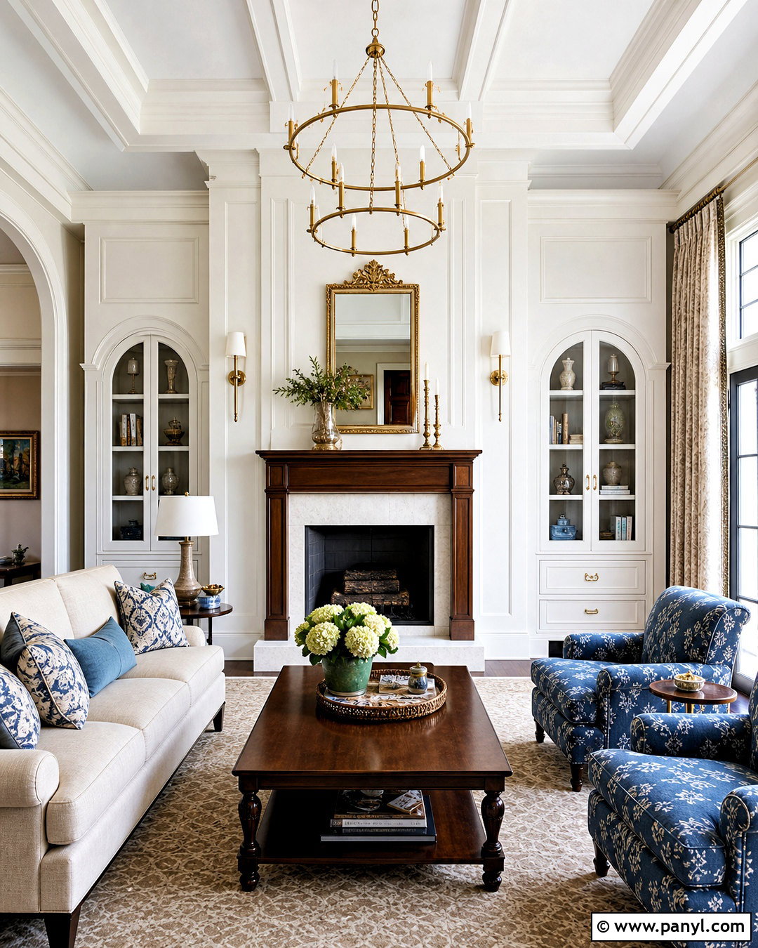 Traditional Fireplace Wall With Millwork - 20 tall fireplace wall high ceilings