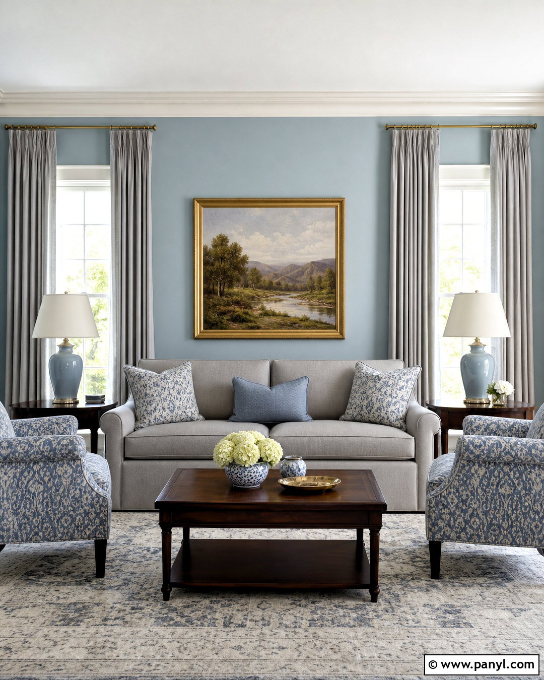 Traditional Grey And Light Blue Living Room - 20 grey and light blue living room ideas