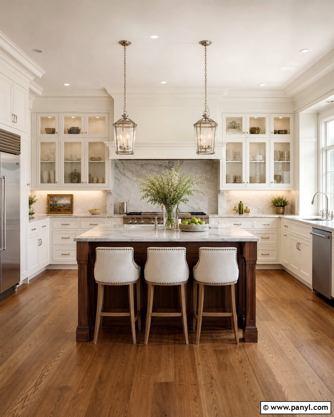 Traditional Kitchen With Alabaster Walls And White Cabinets - 25 Alabaster Walls With White Cabinets