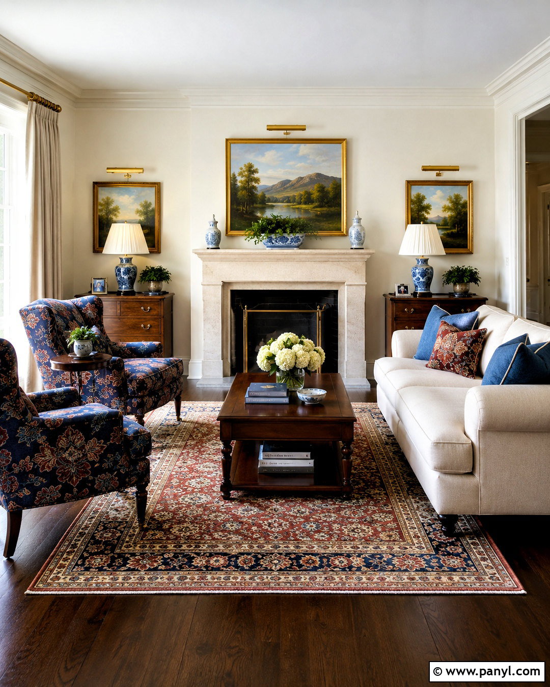 Traditional Living Room With Dark Hardwood Floors - 20 living room designs dark floors