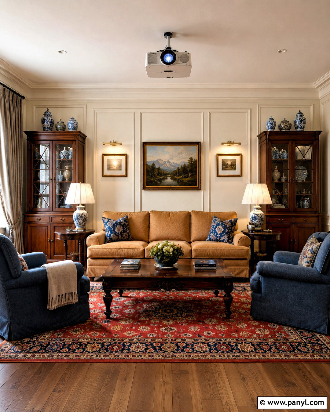 Traditional Living Room With Projector - 20 living room with projector ideas