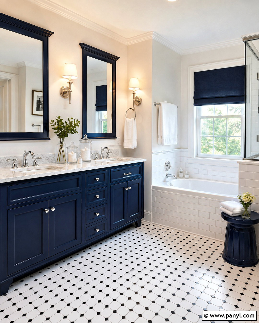 Traditional Navy Blue Bathroom - 20 navy blue bathroom ideas