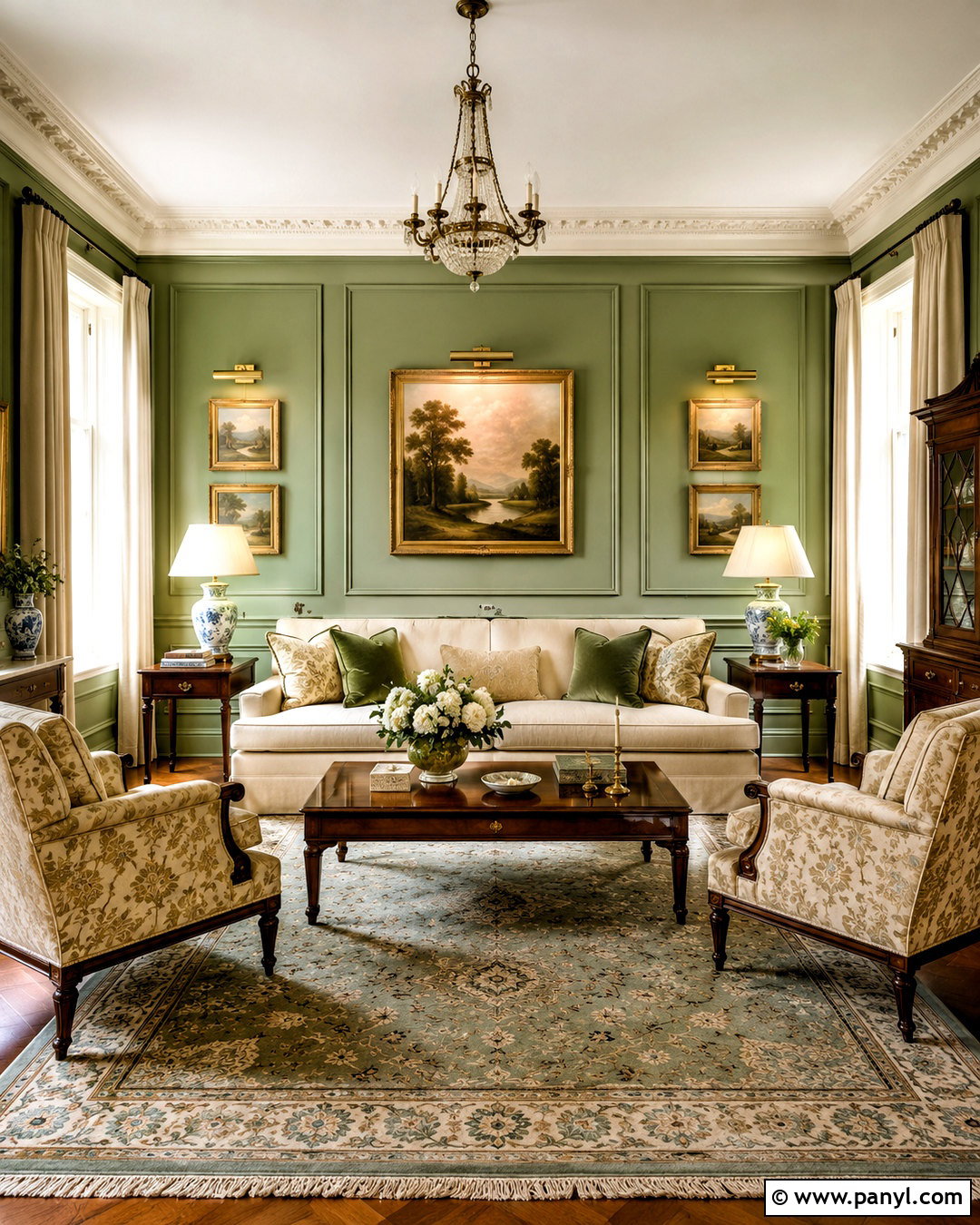 Traditional Pale Green Living Room - 20 pale green living room ideas