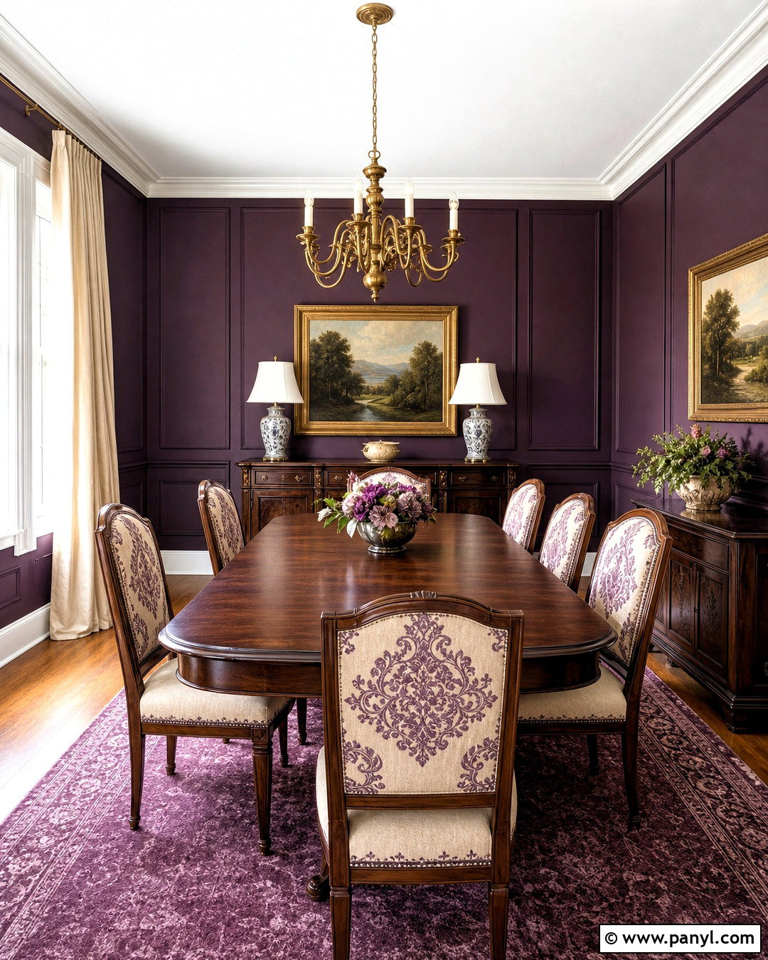 Traditional Purple Dining Room - 20 purple dining room ideas
