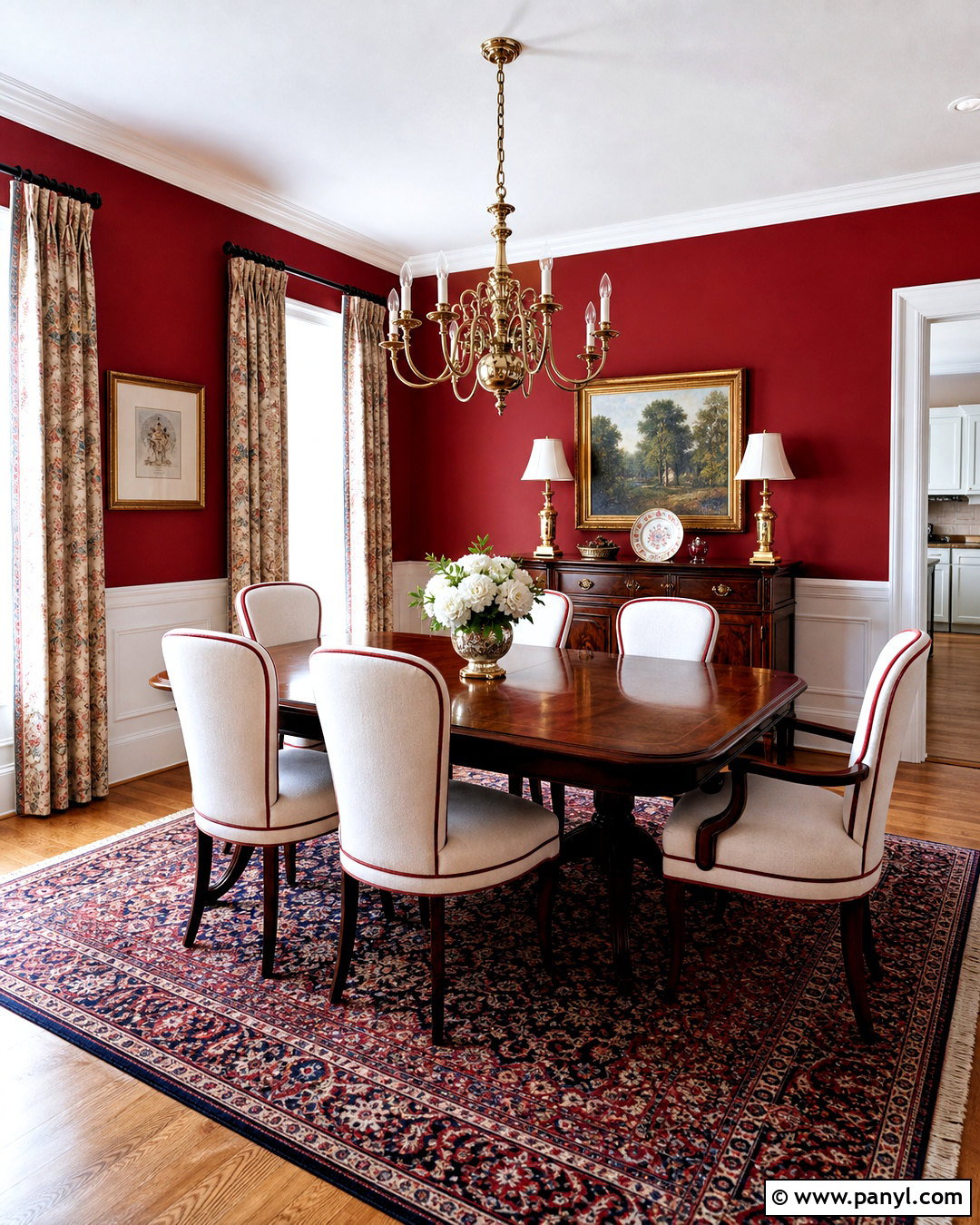 Traditional Red And White Dining Room - 20 red and white decor ideas