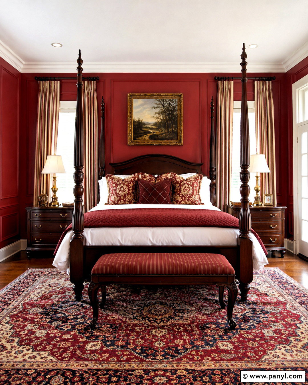 Traditional Red Bedroom - 20 moody red bedroom ideas
