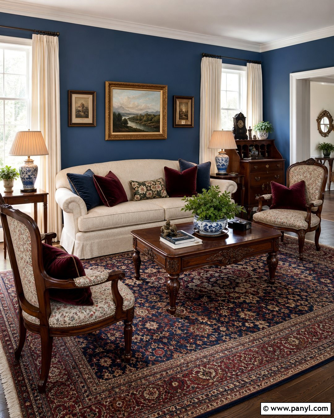 Traditional Room With Blue Walls - 35 room with blue walls