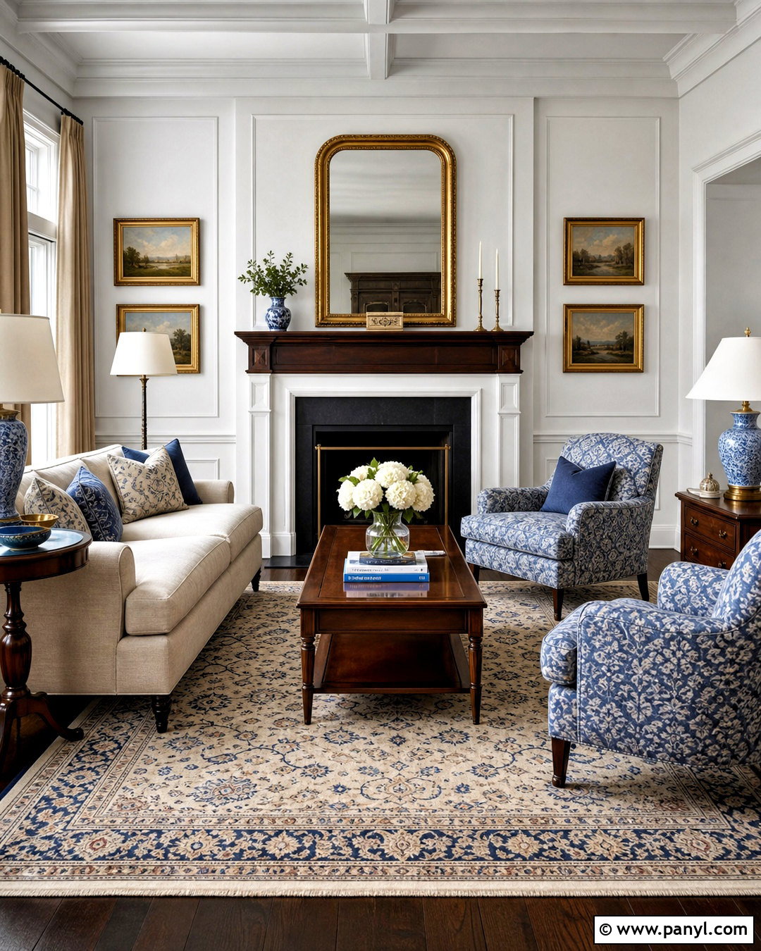 Traditional Room With Dark Wood Floors - 20 dark wood floors white walls
