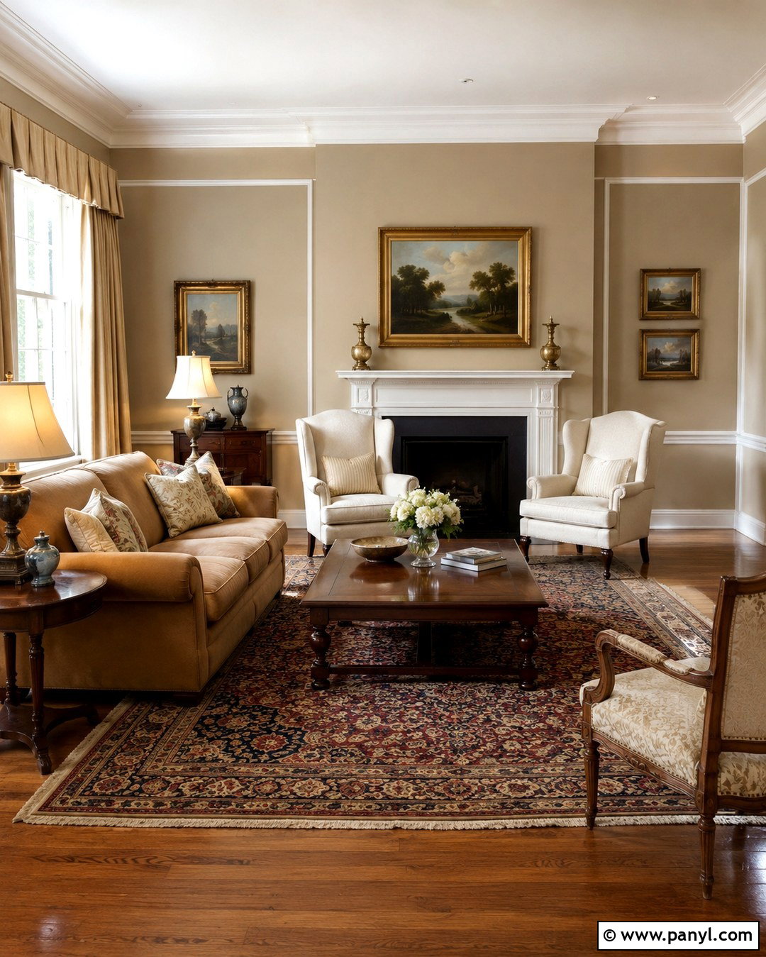 Traditional Room With Light Brown Walls And White Trim - 20 Light Brown Walls With White Trim Ideas