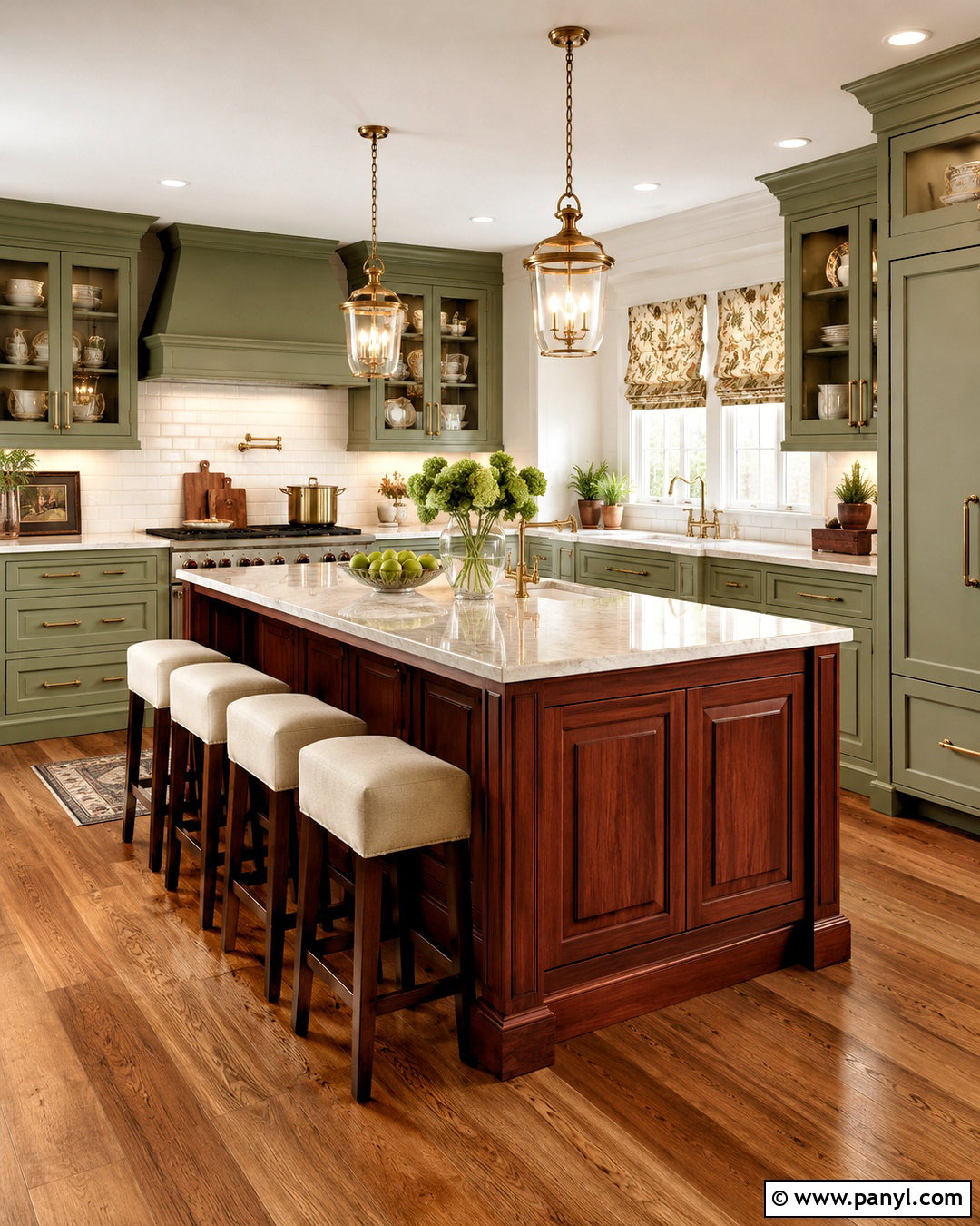 Traditional Sage Green And Cherry Wood Kitchen - 20 sage green and wood kitchen ideas