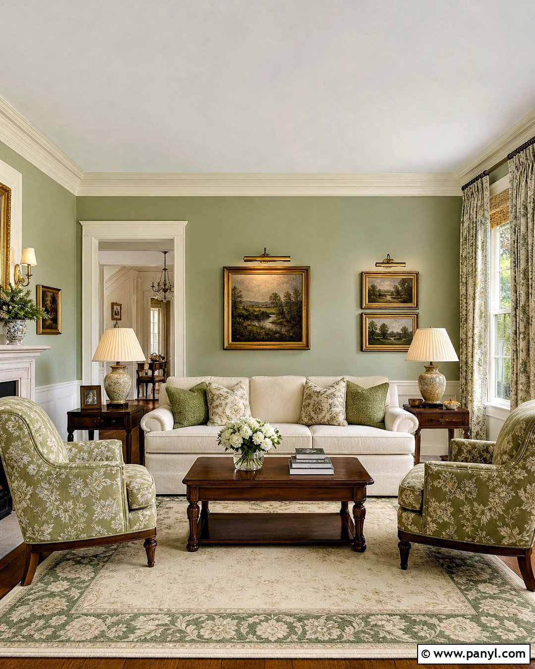 Traditional Sage Green And Cream Living Room - 20 sage green and cream living room ideas