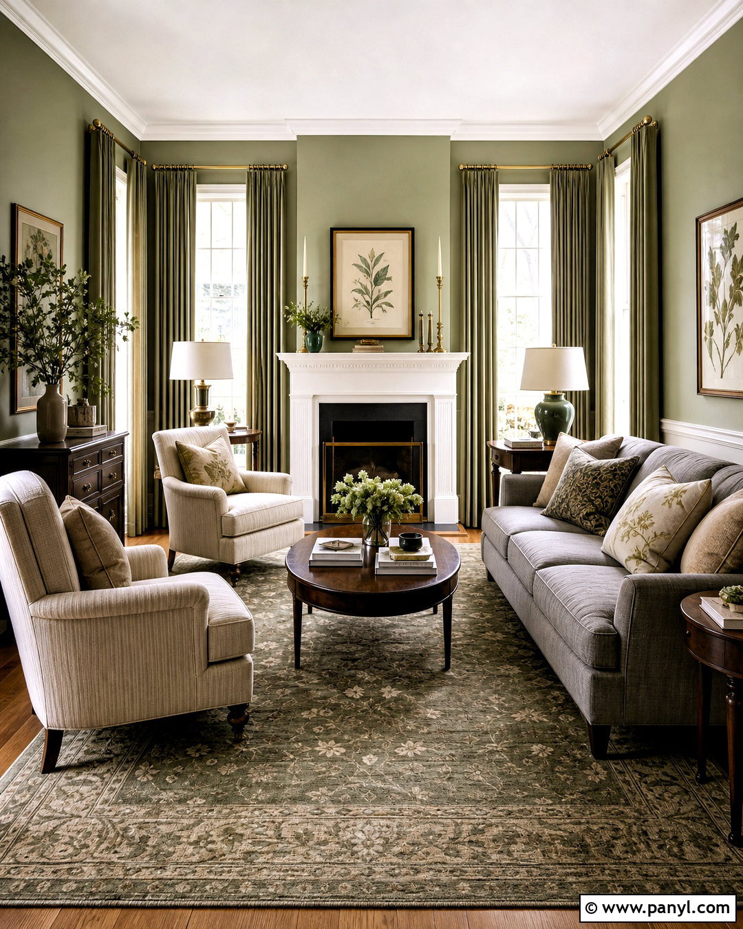 Traditional Sage Green And Grey Living Room - 20 sage green and grey living room ideas