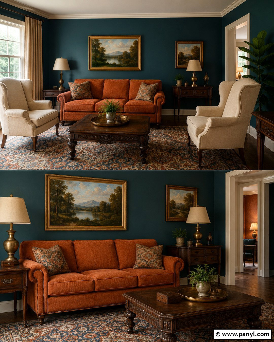 20 Teal Wall Orange Sofa Ideas for Bold, Balanced Rooms
