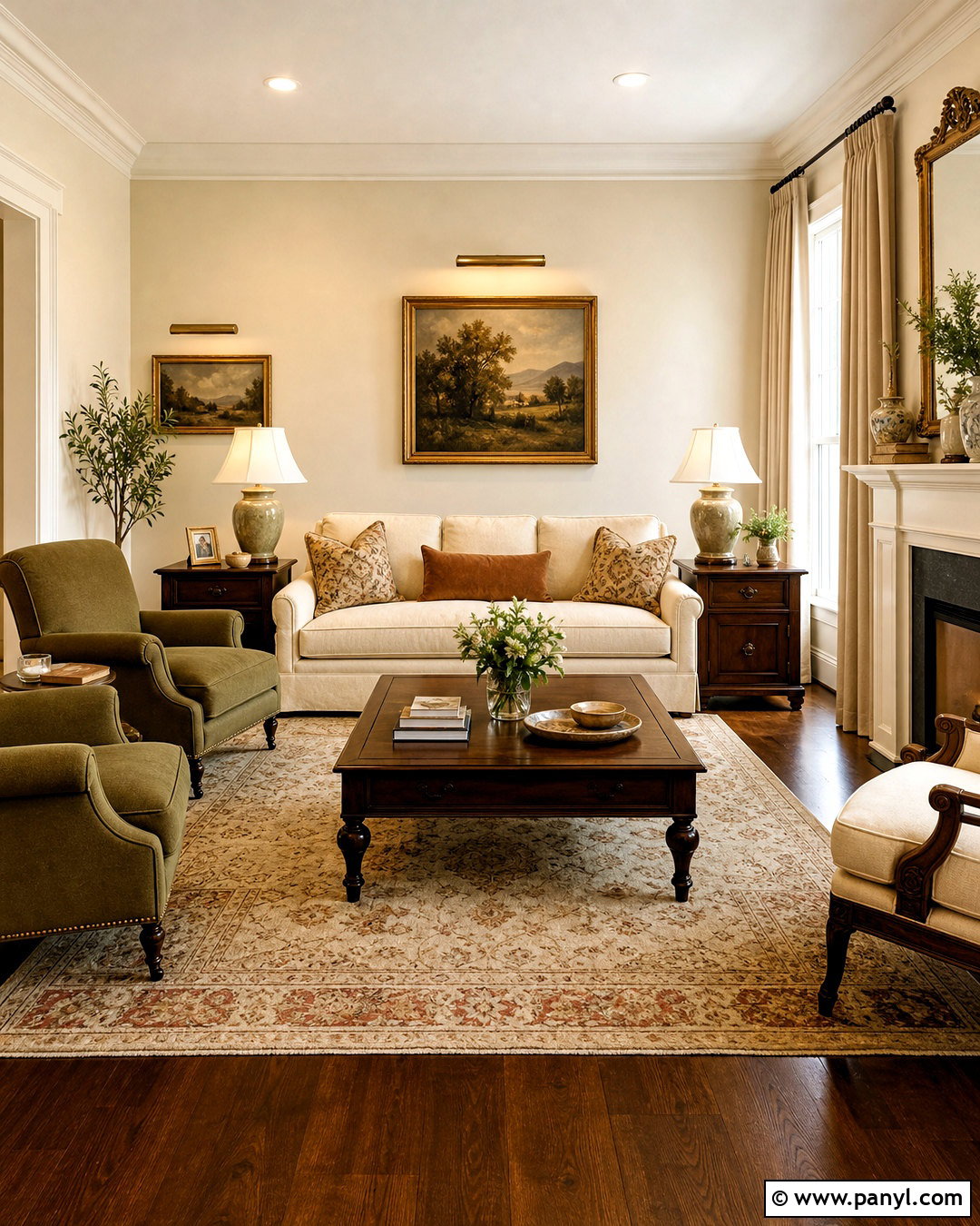 Traditional Warm White Living Room - 20 warm white living room ideas