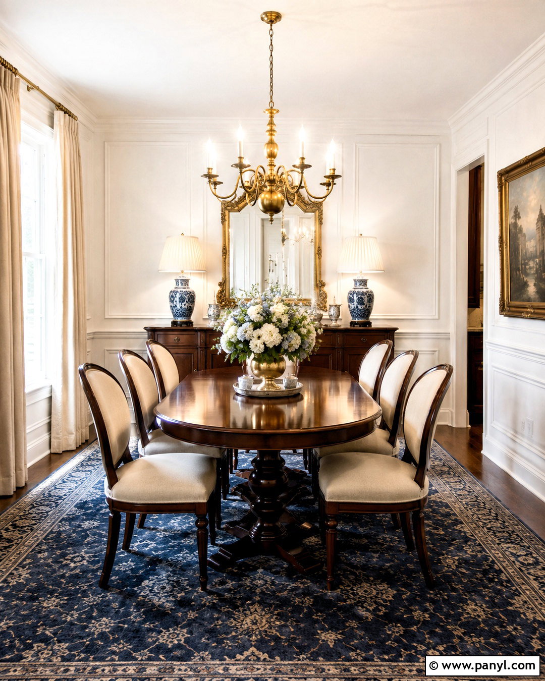 Traditional White Wall Dining Area - 20 White Wall Dining Area Ideas
