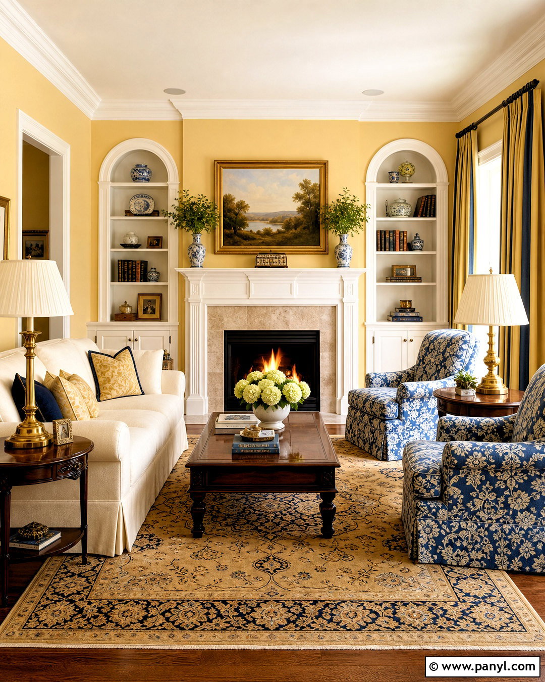 Traditional Yellow Living Room - 20 yellow interior design living room ideas