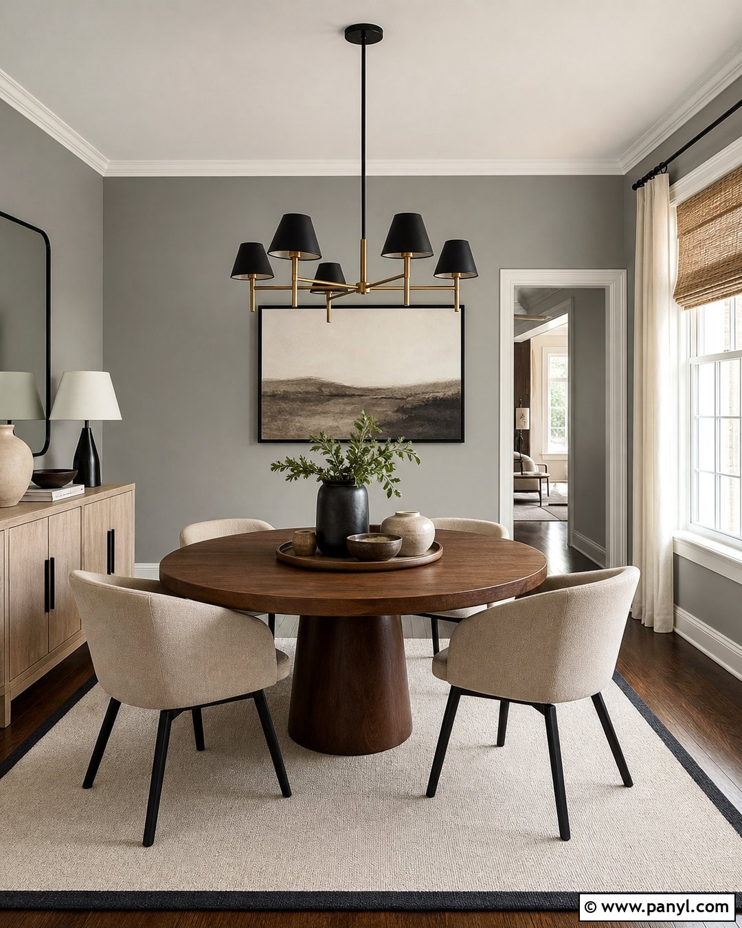 Tranquil Gray Dining Room - 20 Popular Gray Wall Colors