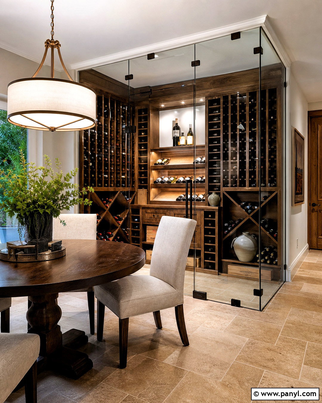 Transitional Frameless Wine Cellar - 20 frameless wine cellar ideas