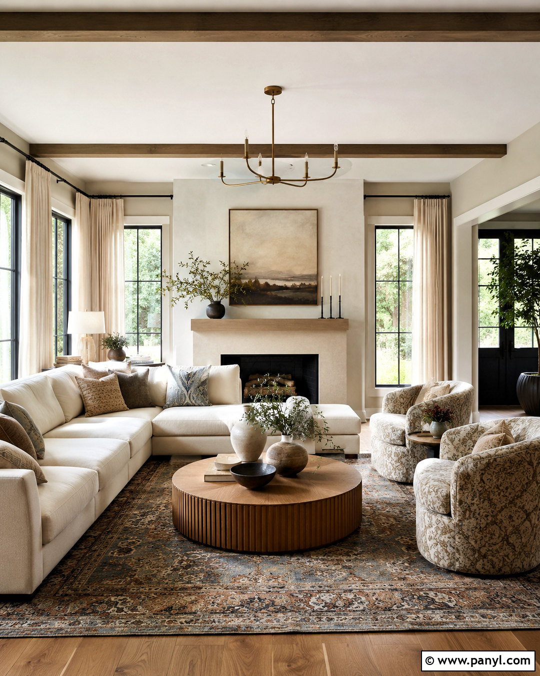 Transitional Modern Farmhouse Living Room - 20 modern farmhouse living room ideas