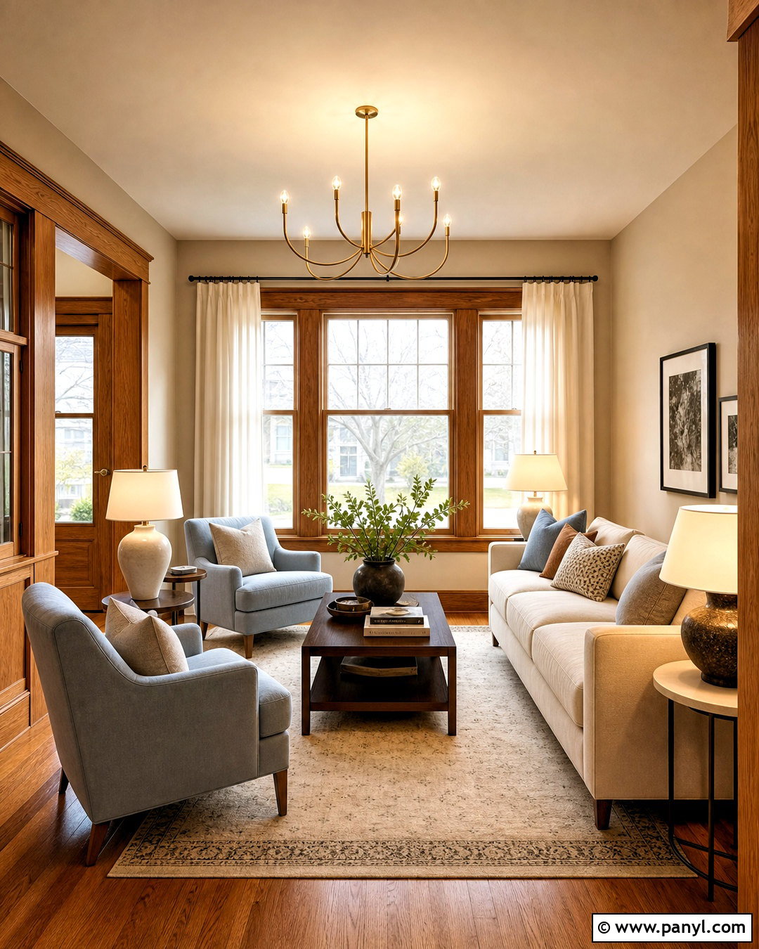 Transitional Oak Trim Living Room - 20 oak trim living room ideas