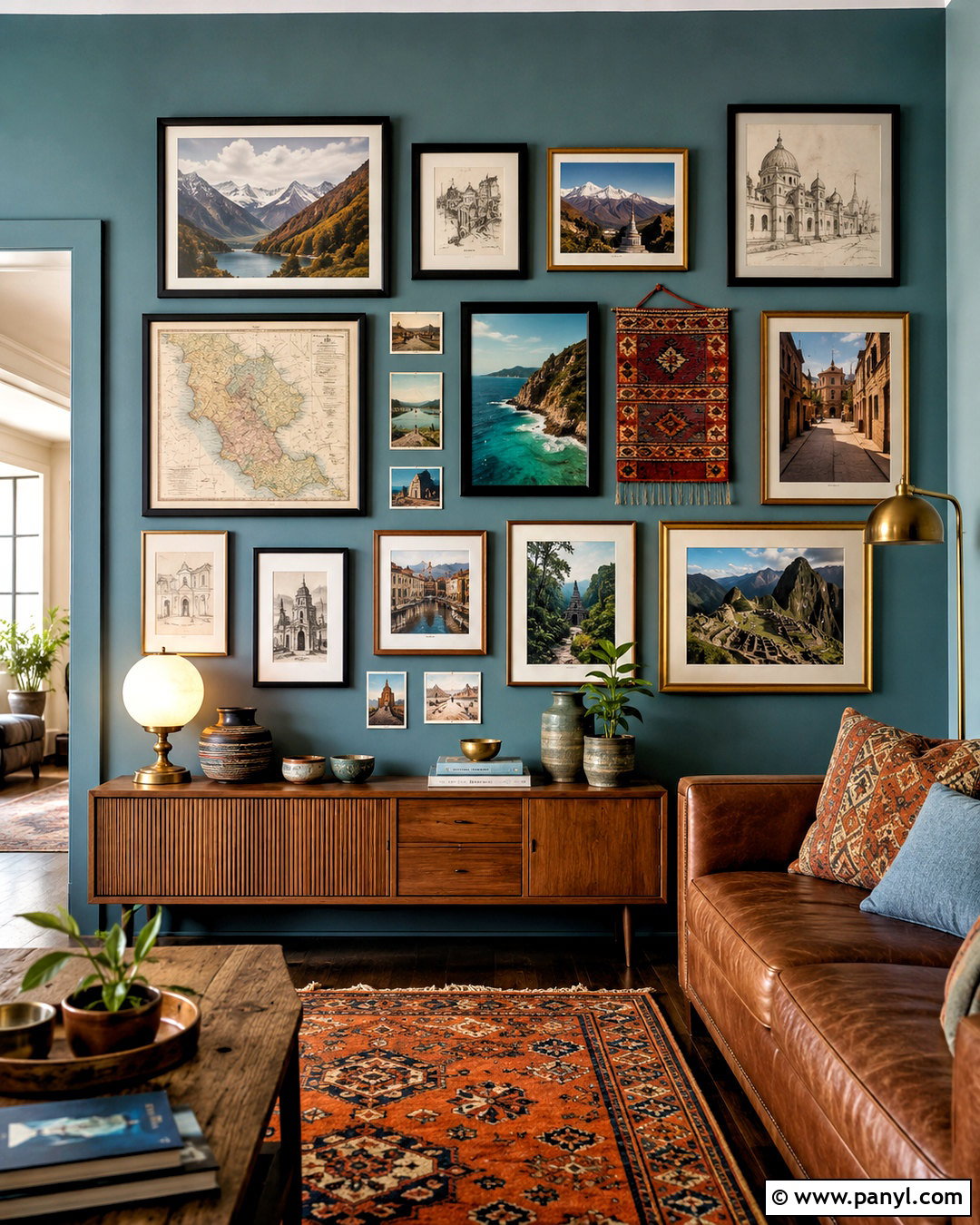 Travel Gallery Wall - 20 maximalist gallery wall ideas