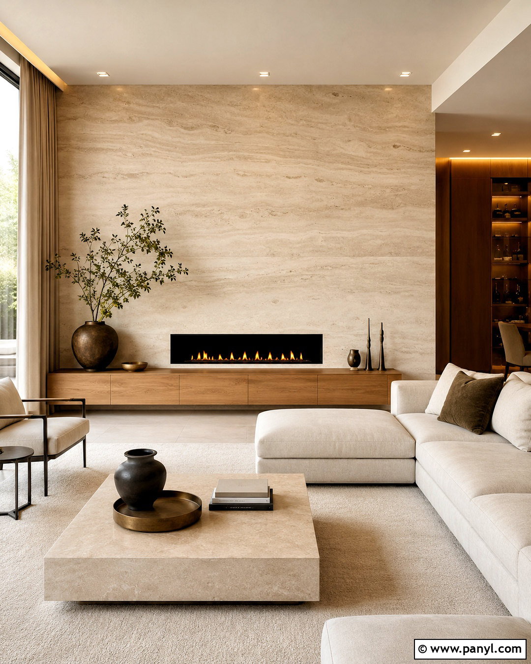 Travertine Accent Wall - 20 minimalist wall design ideas