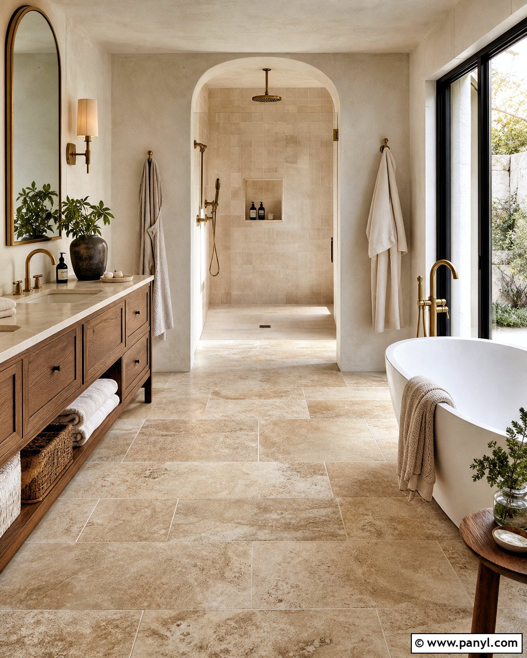 Travertine Look Porcelain Floor Tile - 20 latest floor tiles for home ideas