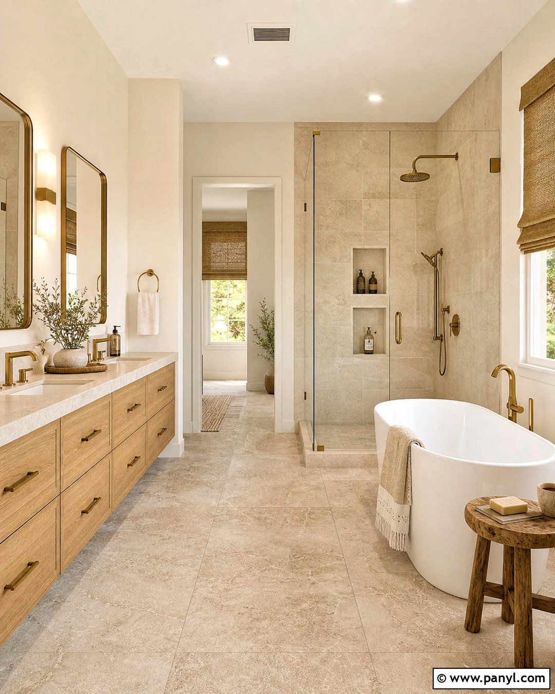Travertine Spa Bathroom Floor Tile - 20 home floor tiles design ideas