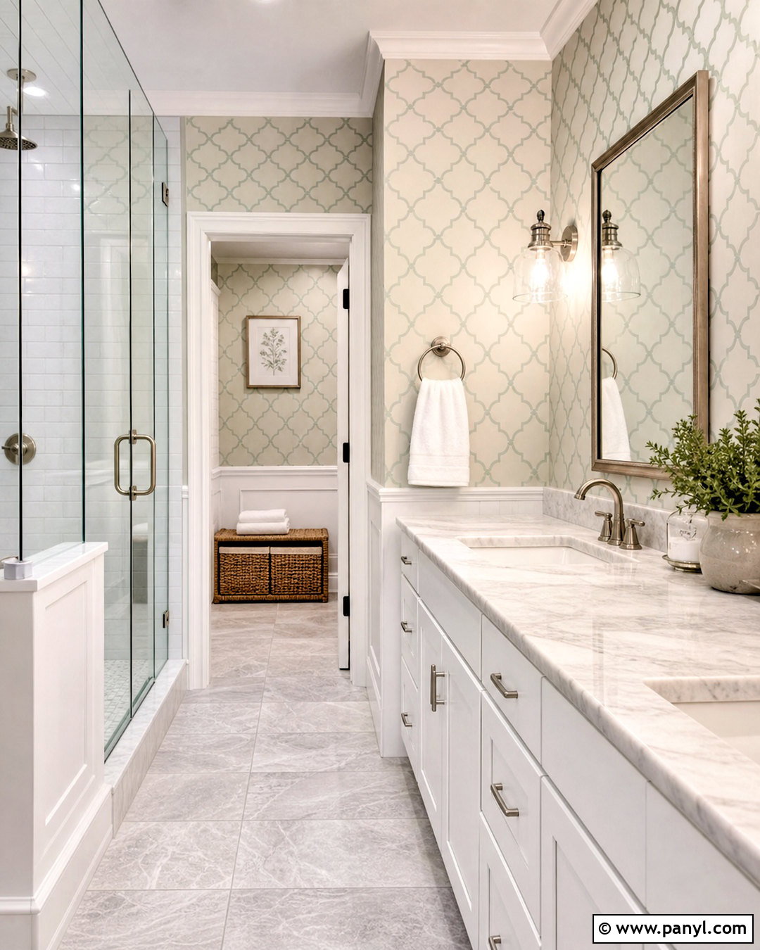 Trellis Wall Stencil For Bathroom - 20 wall stencil ideas