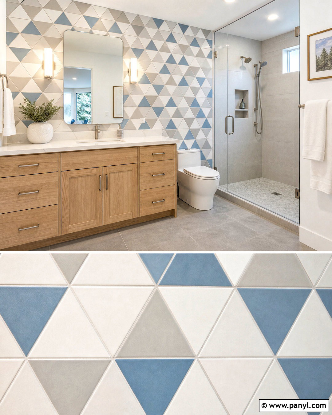 Triangle Tile Bathroom Wall - 20 triangle wall design ideas
