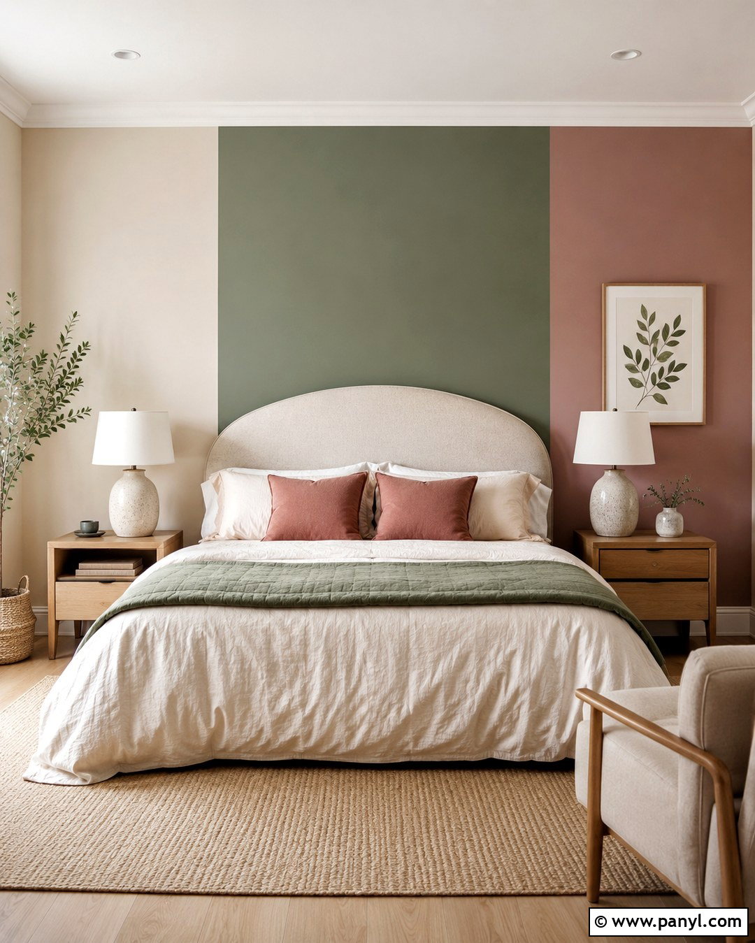 Tricolor Bedroom Wall - 20 Tricolor Wall Ideas