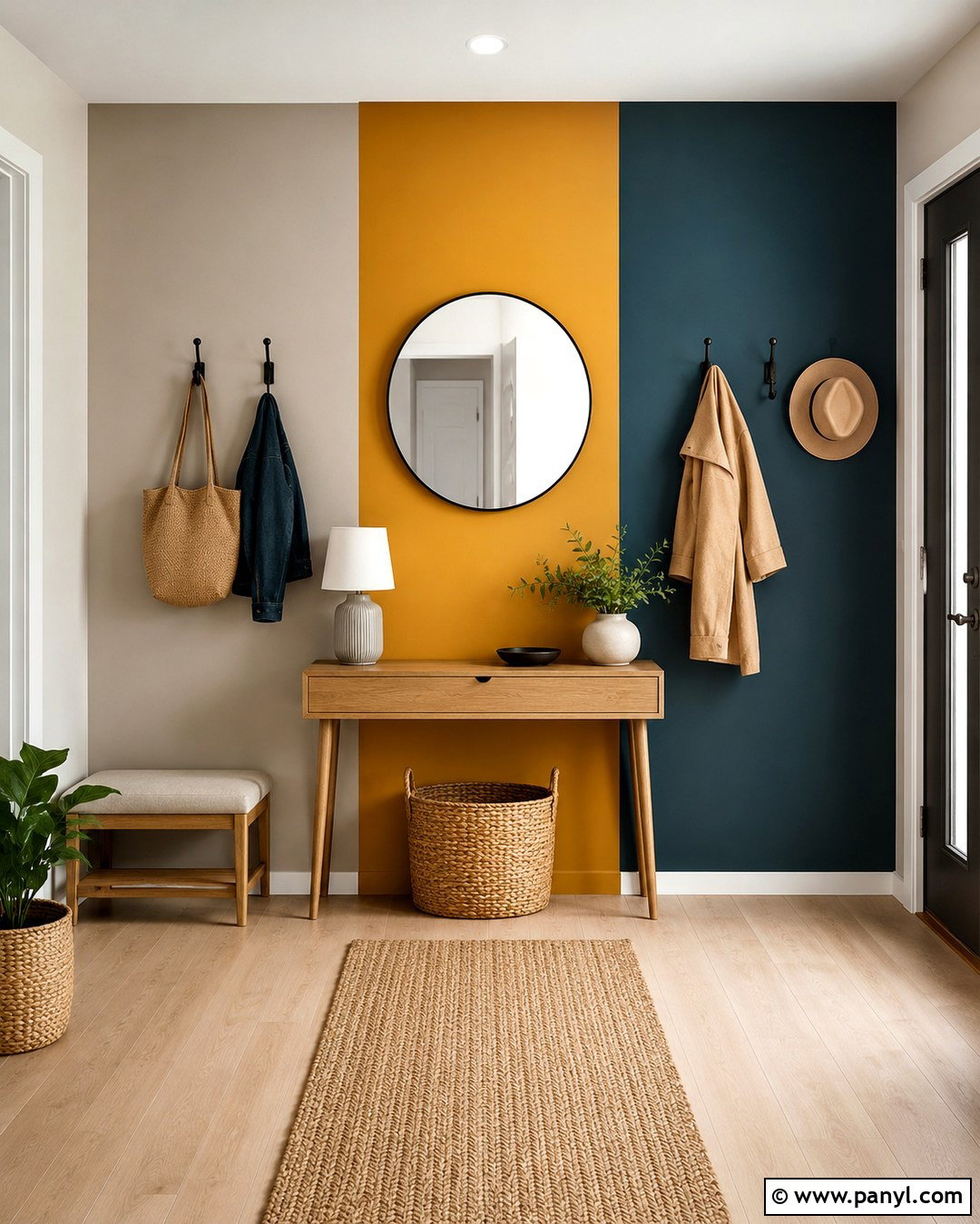 Tricolor Entryway Wall - 20 Tricolor Wall Ideas