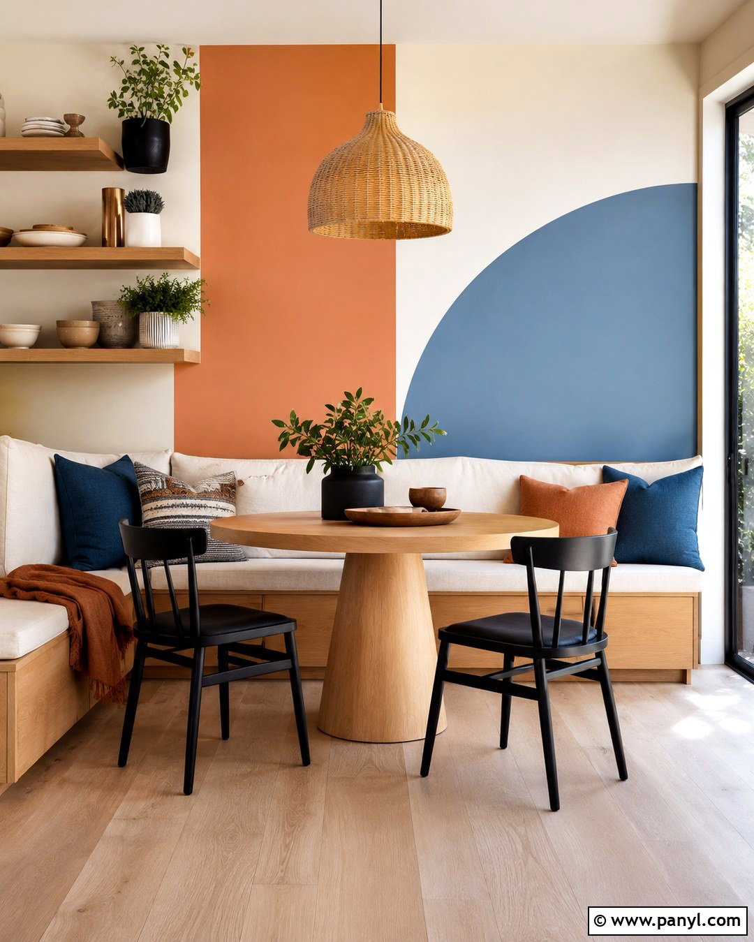 Tricolor Kitchen Banquette Wall - 20 Tricolor Wall Ideas