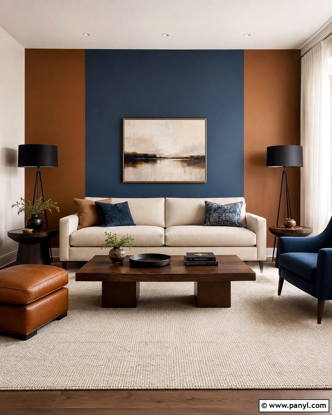 Tricolor Living Room Wall - 20 Tricolor Wall Ideas