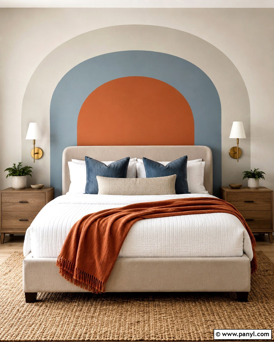 Tricolor Painted Arch Wall - 20 Tricolor Wall Ideas