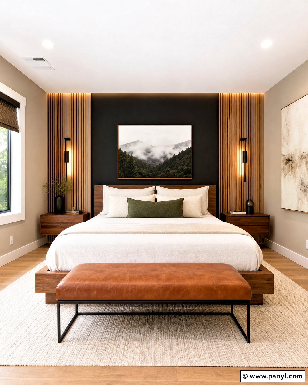 Tricorn Black And Wood Slat Wall - 20 tricorn black accent wall ideas