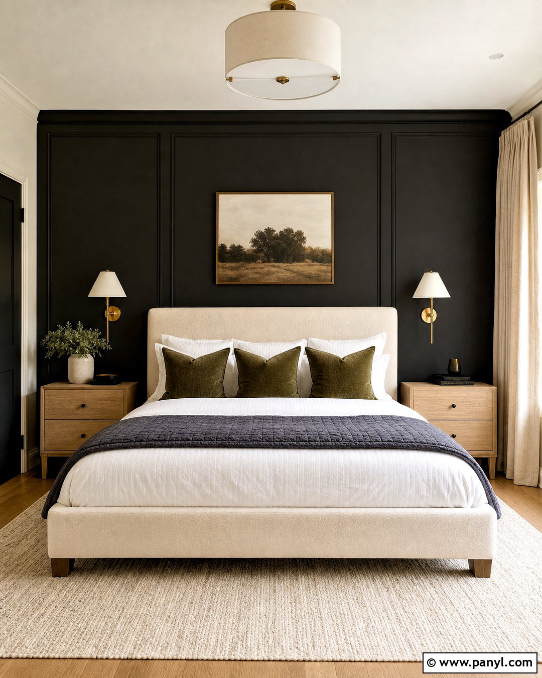 Tricorn Black Bedroom Headboard Wall - 20 tricorn black accent wall ideas