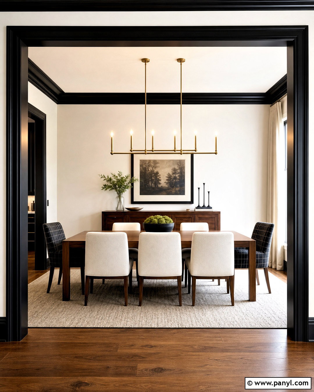 Tricorn Black Dining Room Molding Wall - 20 tricorn black accent wall ideas