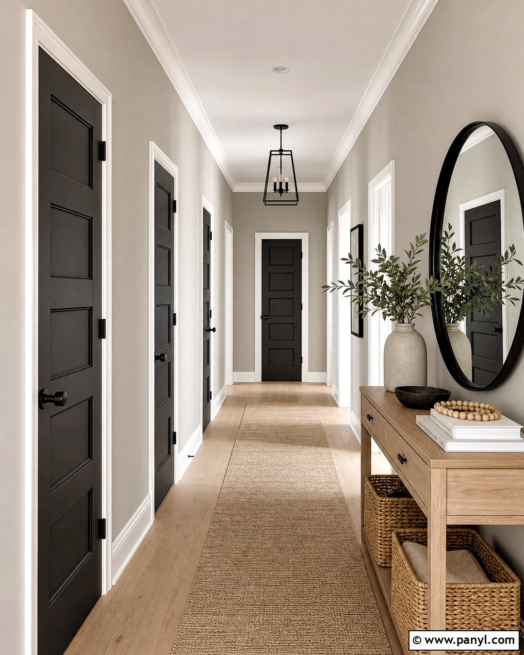 Tricorn Black Doors With Repose Gray - 20 repose gray coordinating colors