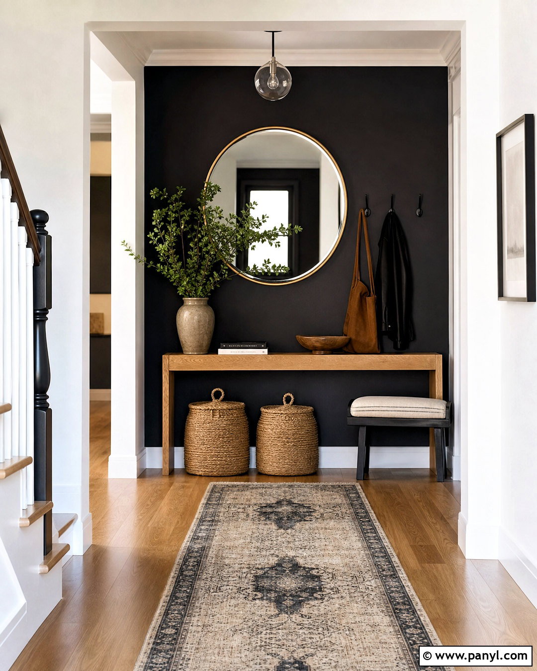 Tricorn Black Entryway Console Wall - 20 tricorn black accent wall ideas