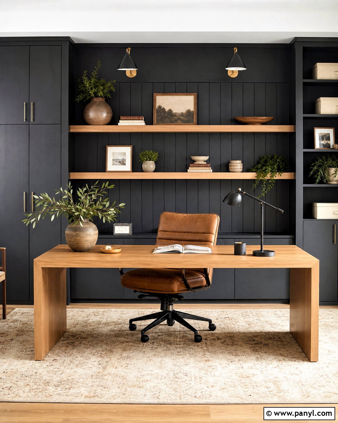 Tricorn Black Home Office Wall - 20 tricorn black accent wall ideas